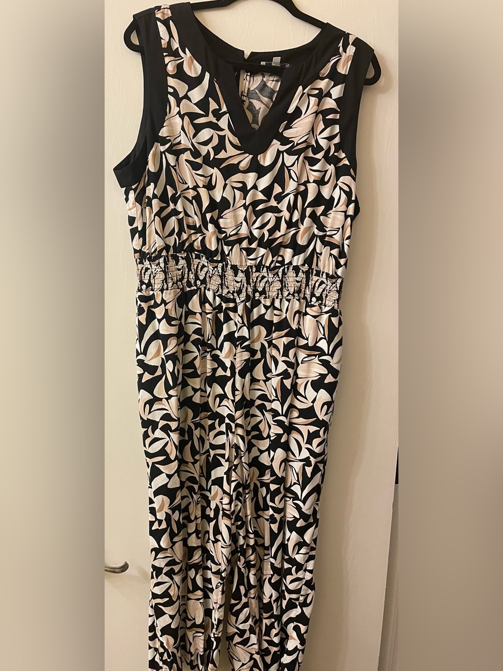 Sleeveless Black & Cream Floral Romper